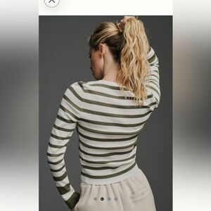 Anthropolgie Maeve Long Sleeve Shrunken Crewneck Sweater